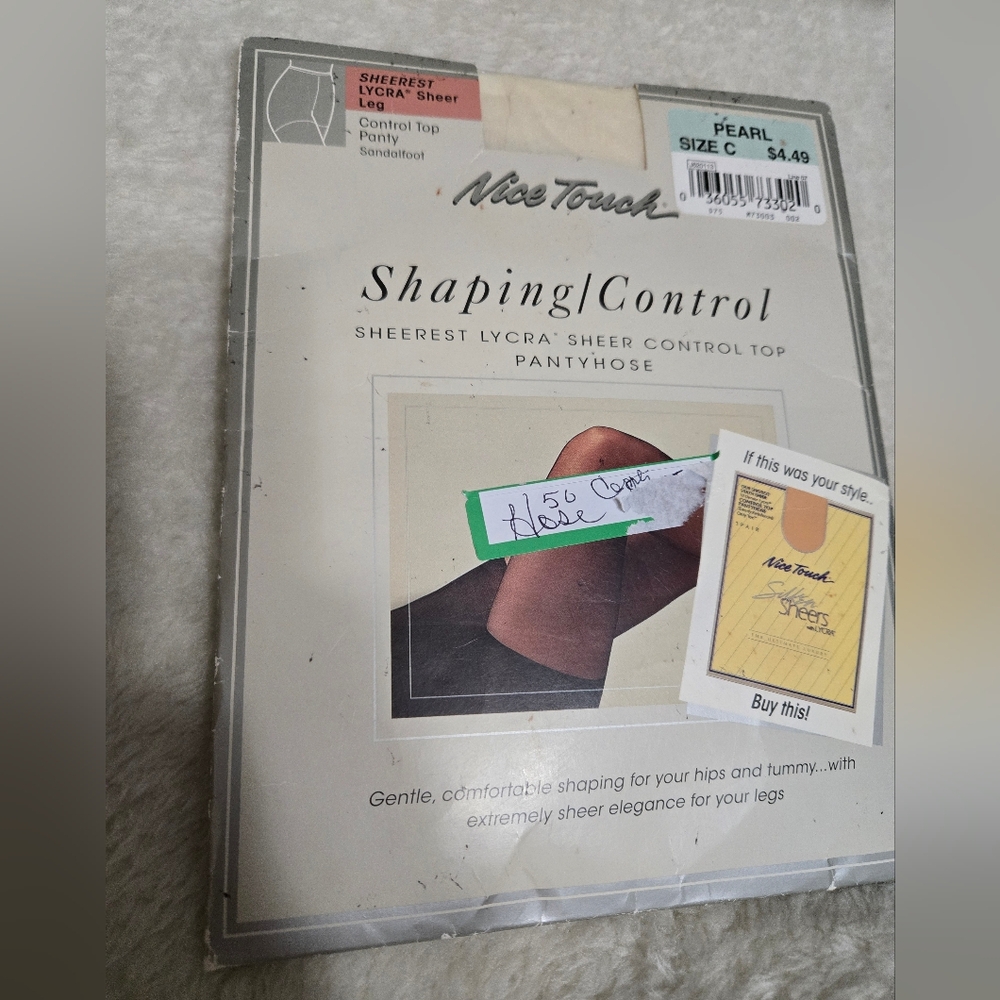 Nice Touch Pearl Sheerest Lycra Sheer Leg Sandalfoot Control Top Pantyhose NIP